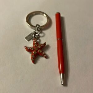 Coach Starfish Keychain and Pen Set